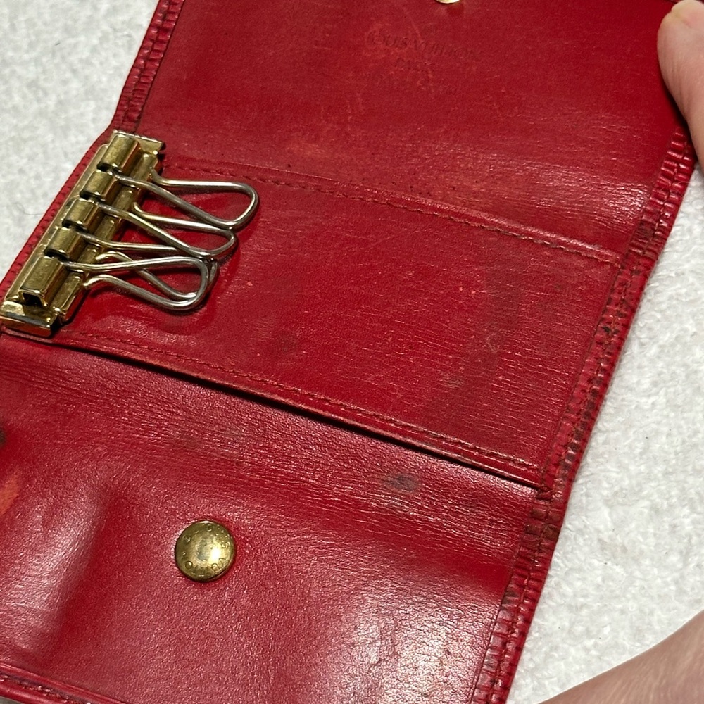 Louis Vuitton Red Key Case Wallet With Snap Closu… - image 3